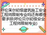 呼伦贝尔初级建筑施工安全工程师限制专业吗还有哪些要求呀(呼伦贝尔初级安全工程师限制专业)