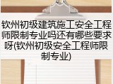 钦州初级建筑施工安全工程师限制专业吗还有哪些要求呀(钦州初级安全工程师限制专业)