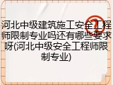 河北中级建筑施工安全工程师限制专业吗还有哪些要求呀(河北中级安全工程师限制专业)