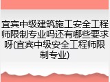 宜宾中级建筑施工安全工程师限制专业吗还有哪些要求呀(宜宾中级安全工程师限制专业)