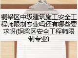 铜梁区中级建筑施工安全工程师限制专业吗还有哪些要求呀(铜梁区安全工程师限制专业)