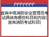 宜宾中级消防安全管理员考试具体有哪些科目和内容(宜宾消防考试科目)