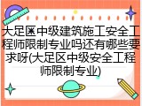 大足区中级建筑施工安全工程师限制专业吗还有哪些要求呀(大足区中级安全工程师限制专业)