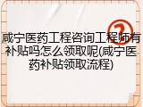 咸宁医药工程咨询工程师有补贴吗怎么领取呢(咸宁医药补贴领取流程)