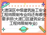 大渡口区中级建筑施工安全工程师限制专业吗还有哪些要求呀(大渡口区建筑安全工程师限制专业)