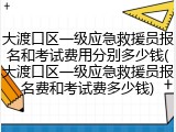 大渡口区一级应急救援员报名和考试费用分别多少钱(大渡口区一级应急救援员报名费和考试费多少钱)