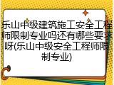 乐山中级建筑施工安全工程师限制专业吗还有哪些要求呀(乐山中级安全工程师限制专业)