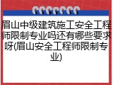 眉山中级建筑施工安全工程师限制专业吗还有哪些要求呀(眉山安全工程师限制专业)