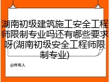 湖南初级建筑施工安全工程师限制专业吗还有哪些要求呀(湖南初级安全工程师限制专业)