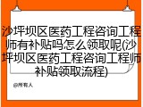 沙坪坝区医药工程咨询工程师有补贴吗怎么领取呢(沙坪坝区医药工程咨询工程师补贴领取流程)