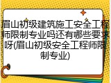 眉山初级建筑施工安全工程师限制专业吗还有哪些要求呀(眉山初级安全工程师限制专业)