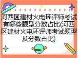 河西区建材火电环评师考试有哪些题型分数占比(河西区建材火电环评师考试题型及分数占比)