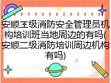 安顺二级消防安全管理员机构培训班当地周边的有吗(安顺二级消防培训周边机构有吗)