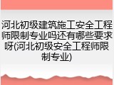 河北初级建筑施工安全工程师限制专业吗还有哪些要求呀(河北初级安全工程师限制专业)