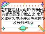 南开区建材火电环评师考试有哪些题型分数占比(南开区建材火电环评师考试题型及分数占比)