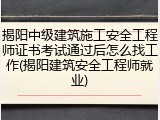 揭阳中级建筑施工安全工程师证书考试通过后怎么找工作(揭阳建筑安全工程师就业)