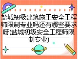 盐城初级建筑施工安全工程师限制专业吗还有哪些要求呀(盐城初级安全工程师限制专业)