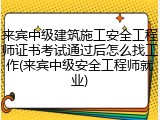 来宾中级建筑施工安全工程师证书考试通过后怎么找工作(来宾中级安全工程师就业)