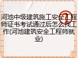 河池中级建筑施工安全工程师证书考试通过后怎么找工作(河池建筑安全工程师就业)