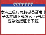 贵港二级应急救援员证书电子版在哪下载怎么下(贵港应急救援证书下载)