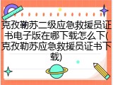 克孜勒苏二级应急救援员证书电子版在哪下载怎么下(克孜勒苏应急救援员证书下载)