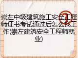 崇左中级建筑施工安全工程师证书考试通过后怎么找工作(崇左建筑安全工程师就业)