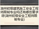 湖州初级建筑施工安全工程师限制专业吗还有哪些要求呀(湖州初级安全工程师限制专业)