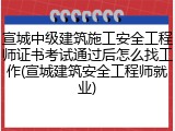 宣城中级建筑施工安全工程师证书考试通过后怎么找工作(宣城建筑安全工程师就业)