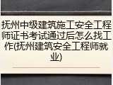 抚州中级建筑施工安全工程师证书考试通过后怎么找工作(抚州建筑安全工程师就业)