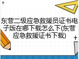 东营二级应急救援员证书电子版在哪下载怎么下(东营应急救援证书下载)