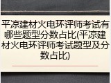 平凉建材火电环评师考试有哪些题型分数占比(平凉建材火电环评师考试题型及分数占比)