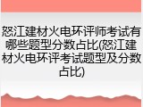 怒江建材火电环评师考试有哪些题型分数占比(怒江建材火电环评考试题型及分数占比)