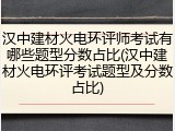 汉中建材火电环评师考试有哪些题型分数占比(汉中建材火电环评考试题型及分数占比)