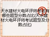 天水建材火电环评师考试有哪些题型分数占比(天水建材火电环评师考试题型及分数占比)