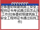 吐鲁番初级建筑施工安全工程师证书考试通过后怎么找工作(吐鲁番初级建筑施工安全工程师证书通过后找工作)