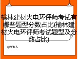 榆林建材火电环评师考试有哪些题型分数占比(榆林建材火电环评师考试题型及分数占比)