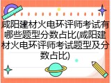 咸阳建材火电环评师考试有哪些题型分数占比(咸阳建材火电环评师考试题型及分数占比)