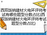 西双版纳建材火电环评师考试有哪些题型分数占比(西双版纳建材火电环评师考试题型分数占比)