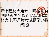 洛阳建材火电环评师考试有哪些题型分数占比(洛阳建材火电环评师考试题型分数占比)