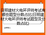 日照建材火电环评师考试有哪些题型分数占比(日照建材火电环评师考试题型及分数占比)