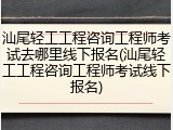 汕尾轻工工程咨询工程师考试去哪里线下报名(汕尾轻工工程咨询工程师考试线下报名)