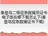秦皇岛二级应急救援员证书电子版在哪下载怎么下(秦皇岛应急救援证书下载)