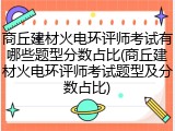 商丘建材火电环评师考试有哪些题型分数占比(商丘建材火电环评师考试题型及分数占比)