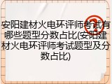 安阳建材火电环评师考试有哪些题型分数占比(安阳建材火电环评师考试题型及分数占比)