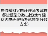 焦作建材火电环评师考试有哪些题型分数占比(焦作建材火电环评师考试题型分数占比)