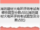 潍坊建材火电环评师考试有哪些题型分数占比(潍坊建材火电环评师考试题型及分数占比)