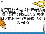 东营建材火电环评师考试有哪些题型分数占比(东营建材火电环评师考试题型及分数占比)