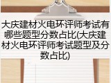 大庆建材火电环评师考试有哪些题型分数占比(大庆建材火电环评师考试题型及分数占比)