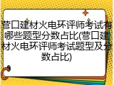 营口建材火电环评师考试有哪些题型分数占比(营口建材火电环评师考试题型及分数占比)