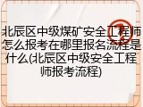 北辰区中级煤矿安全工程师怎么报考在哪里报名流程是什么(北辰区中级安全工程师报考流程)